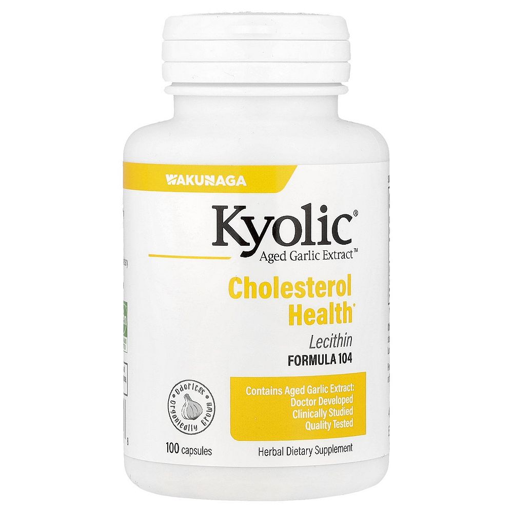 Экстракт старого чеснока Kyolic Cholesterol Health с лецитином Formula 104 - 100 капсул