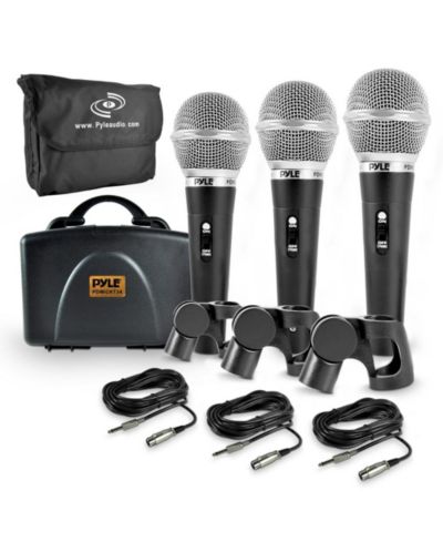 Pyle комплект динамического микрофона с 3 ручными микрофонами, XLR Cables & Pop Filters