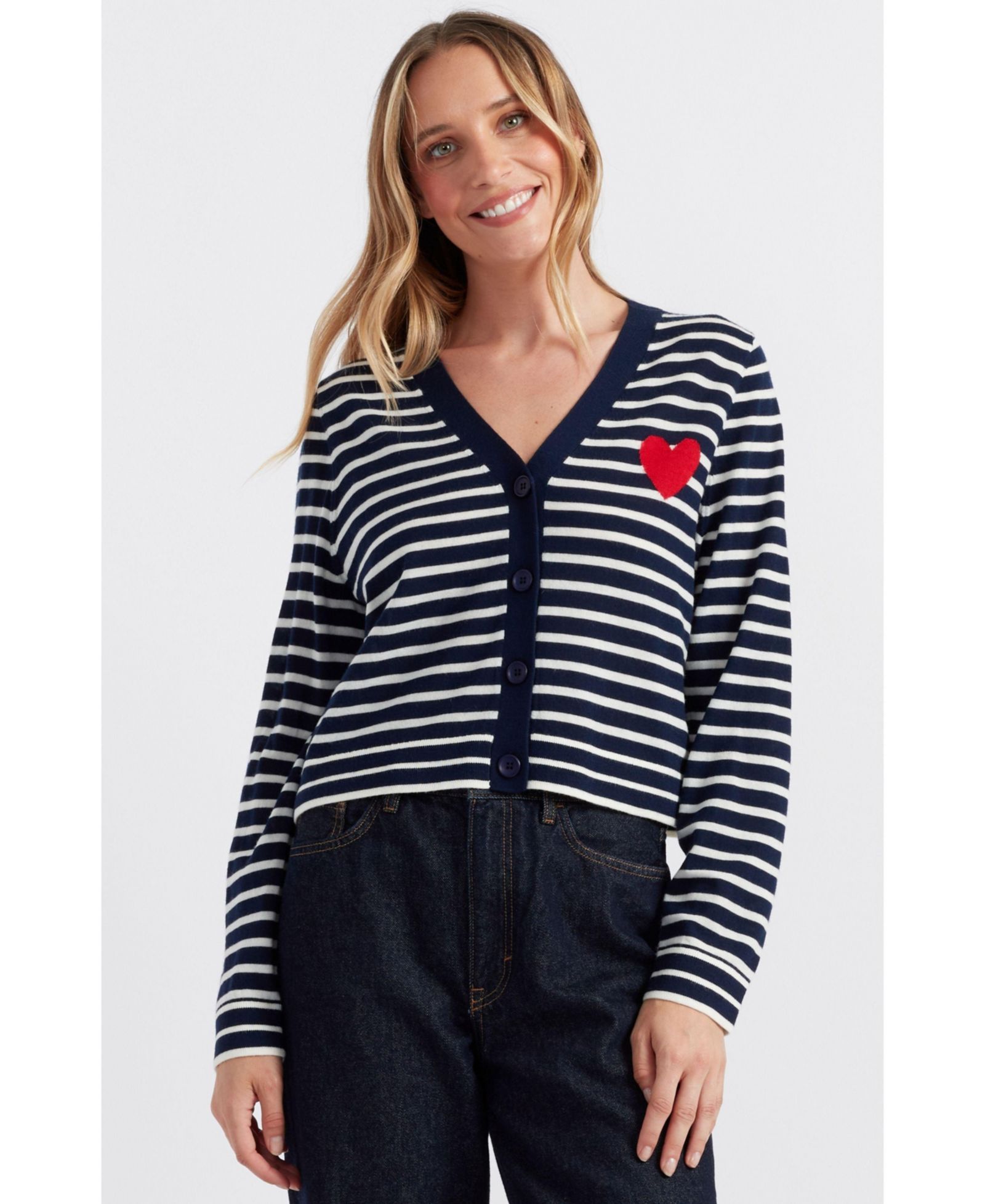 Chinti & Parker Женский кардиган из чистой шерсти мериноса Chinti and Parker Heart Breton