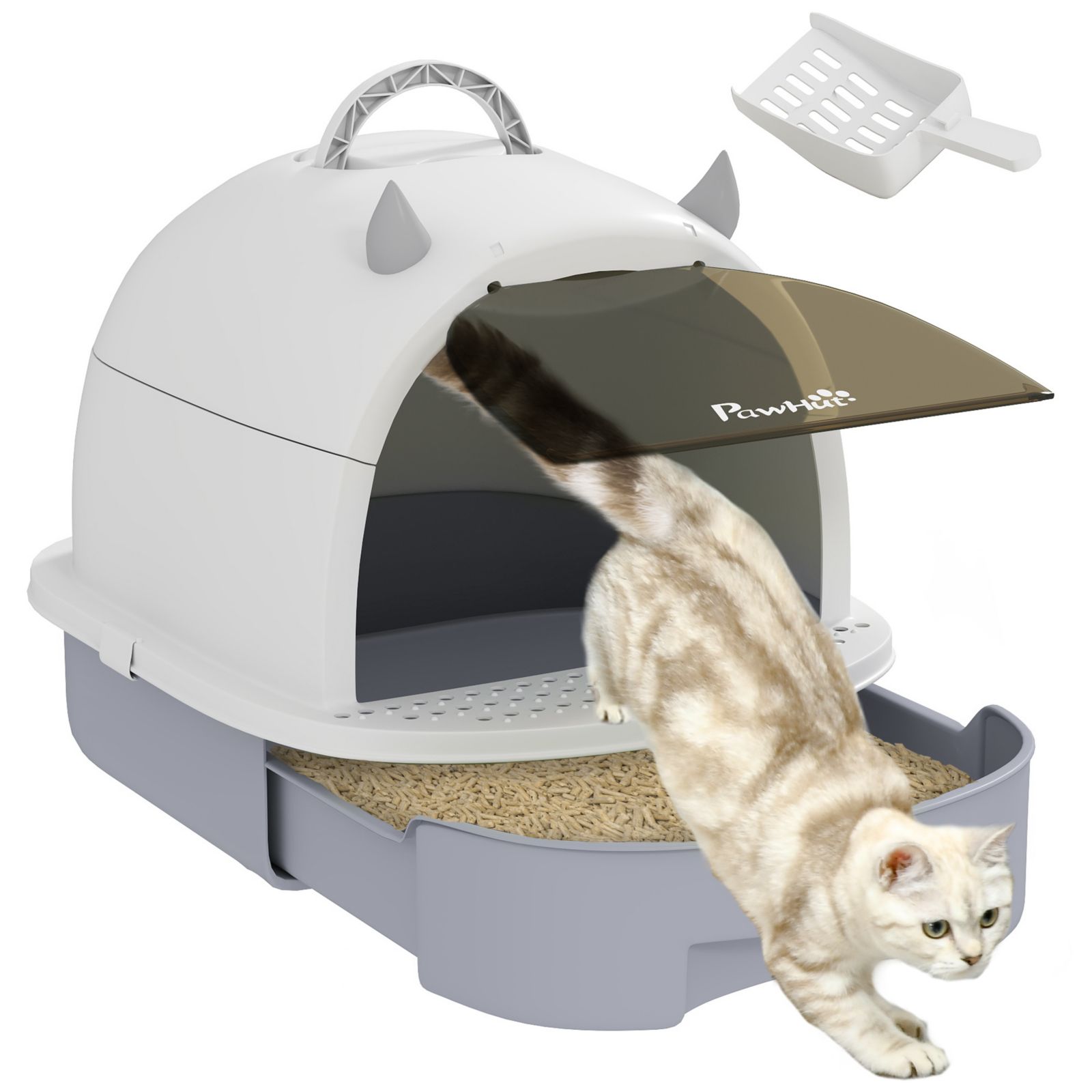 PawHut Лоток для кошек с крышкой и совком