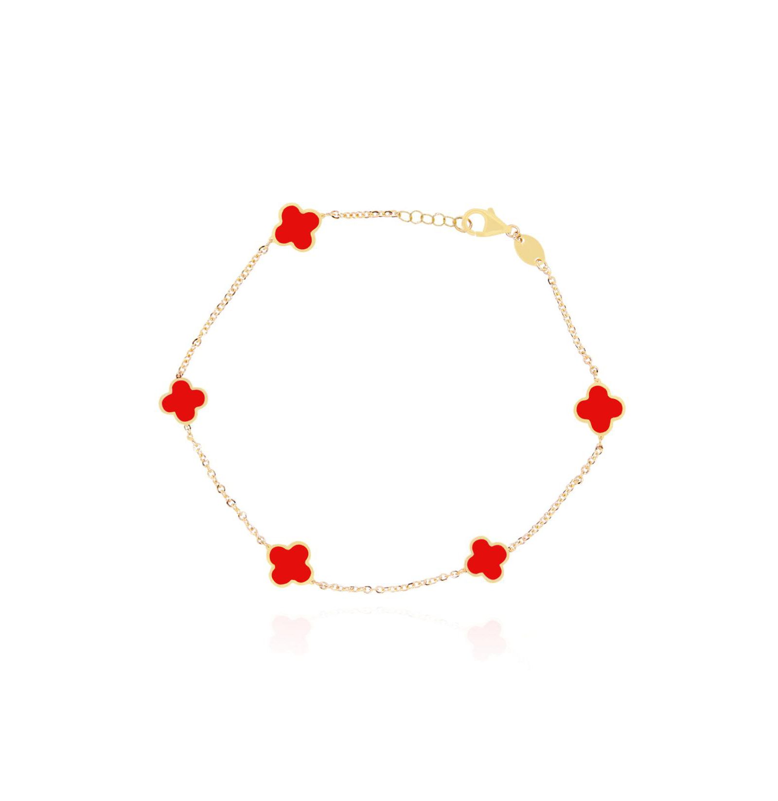 Браслет The Lovery Mini Coral Clover 14K Gold