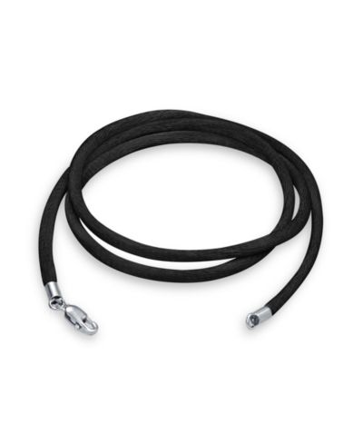Блинго Jewelry ожерелье из черного шелка с кулоном из стерлингового серебра 14-36 дюймов