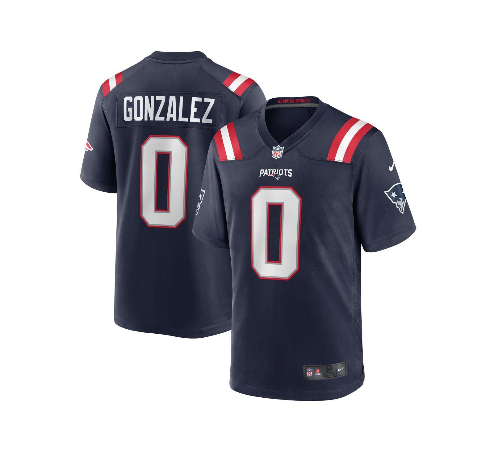 Nike Мужской Christian Gonzalez Navy New England Patriots Team Game Jersey