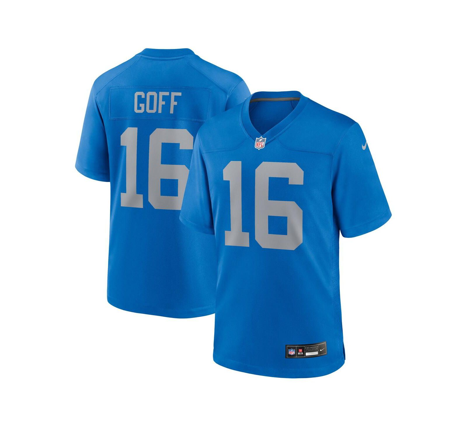 Мужская джерси Nike Jared Goff Blue Detroit Lions Alternate Game