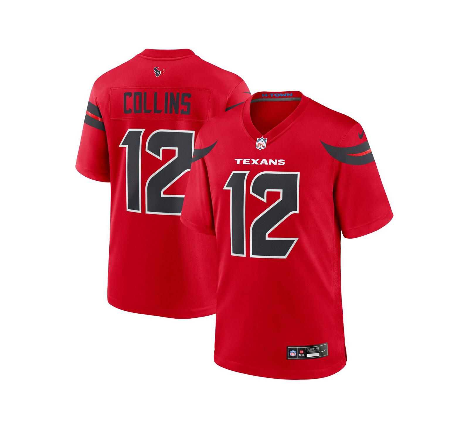 Nike Мужская джерси Nico Collins Red Houston Texans Alternate Game
