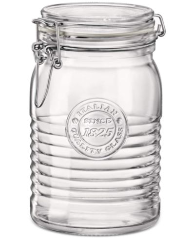 Набор из 6 прозрачных банок Bormioli Rocco Officina 1825 с защелкой, 33.75-Oz.