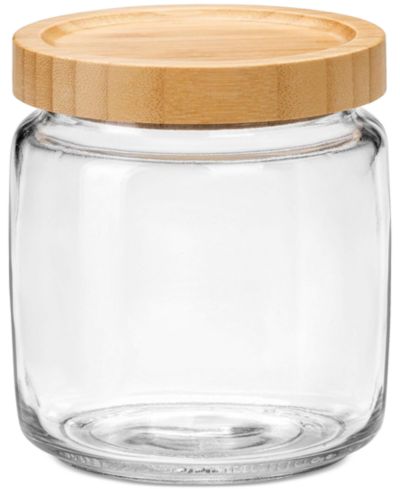 Стеклянная банка Bormioli Rocco Giara 25.25-Oz. с бамбуковой крышкой, набор из 6 шт
