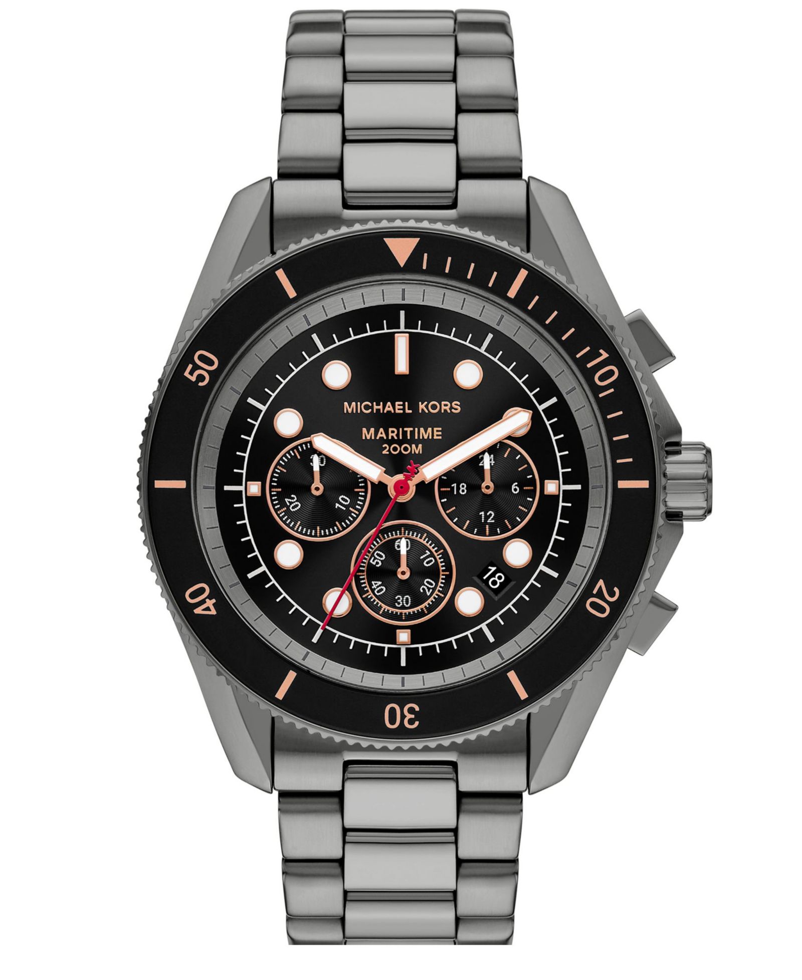 Michael Kors Men's Maritime Chronograph Gunmetal Stainless Steel Watch, 45mm