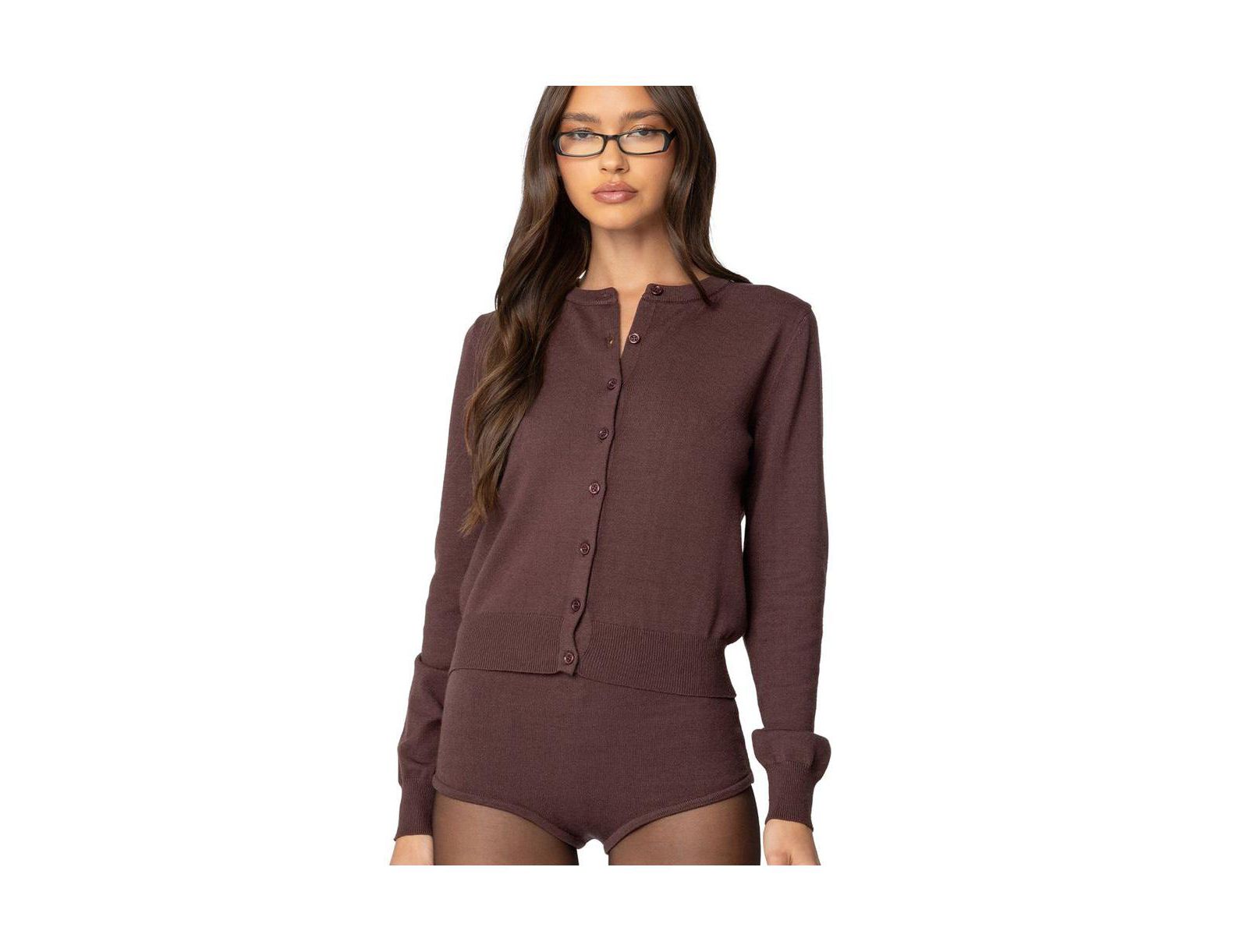Edikted Women's Ashlin Button Up Knit Cardigan