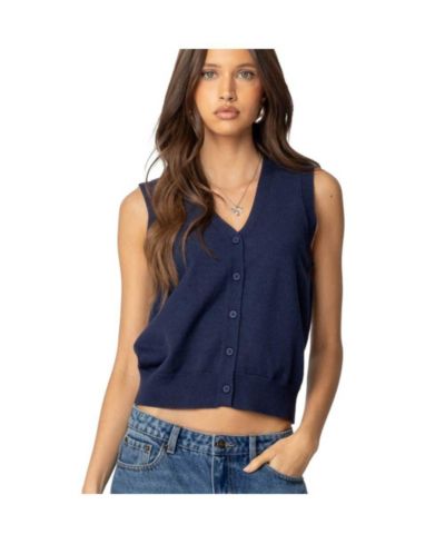 Edikted Женский трикотажный топ-жилет с пуговицами Cam Button Up