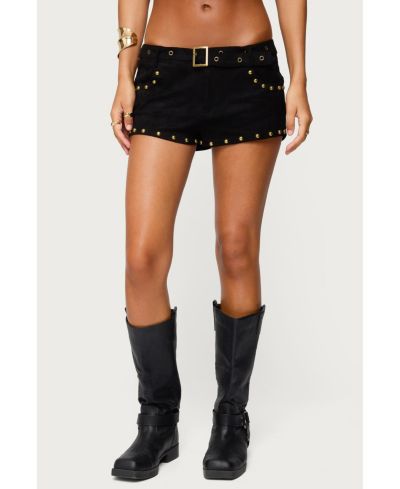 Микрошорты Edikted Women's Studded Faux Suede