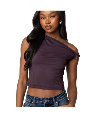 Edikted Womens Abstract Metal Ring Asymmetric Top