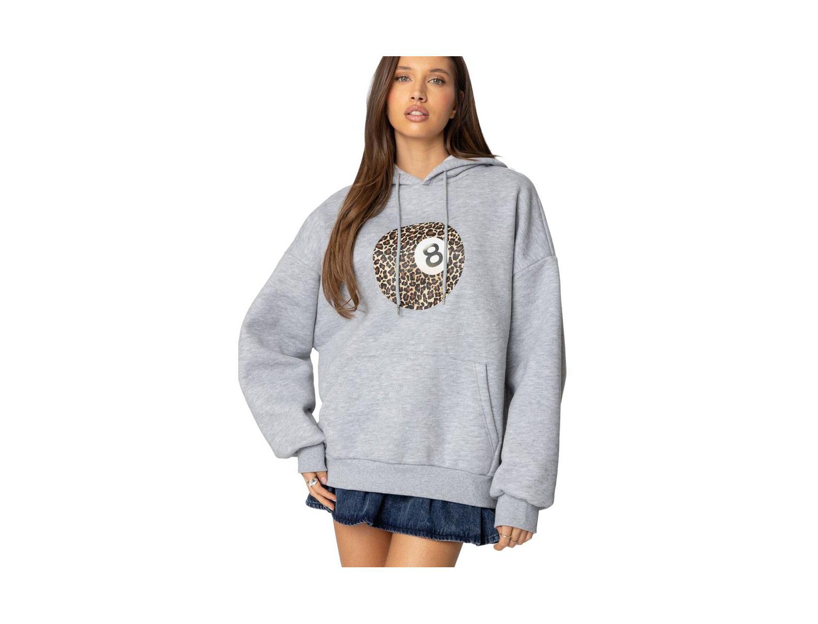 Edikted Women's Leopard 8 Oversized Hoodie