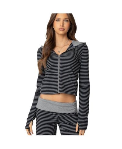 Edikted Женское худи Meggy Striped Zip Up