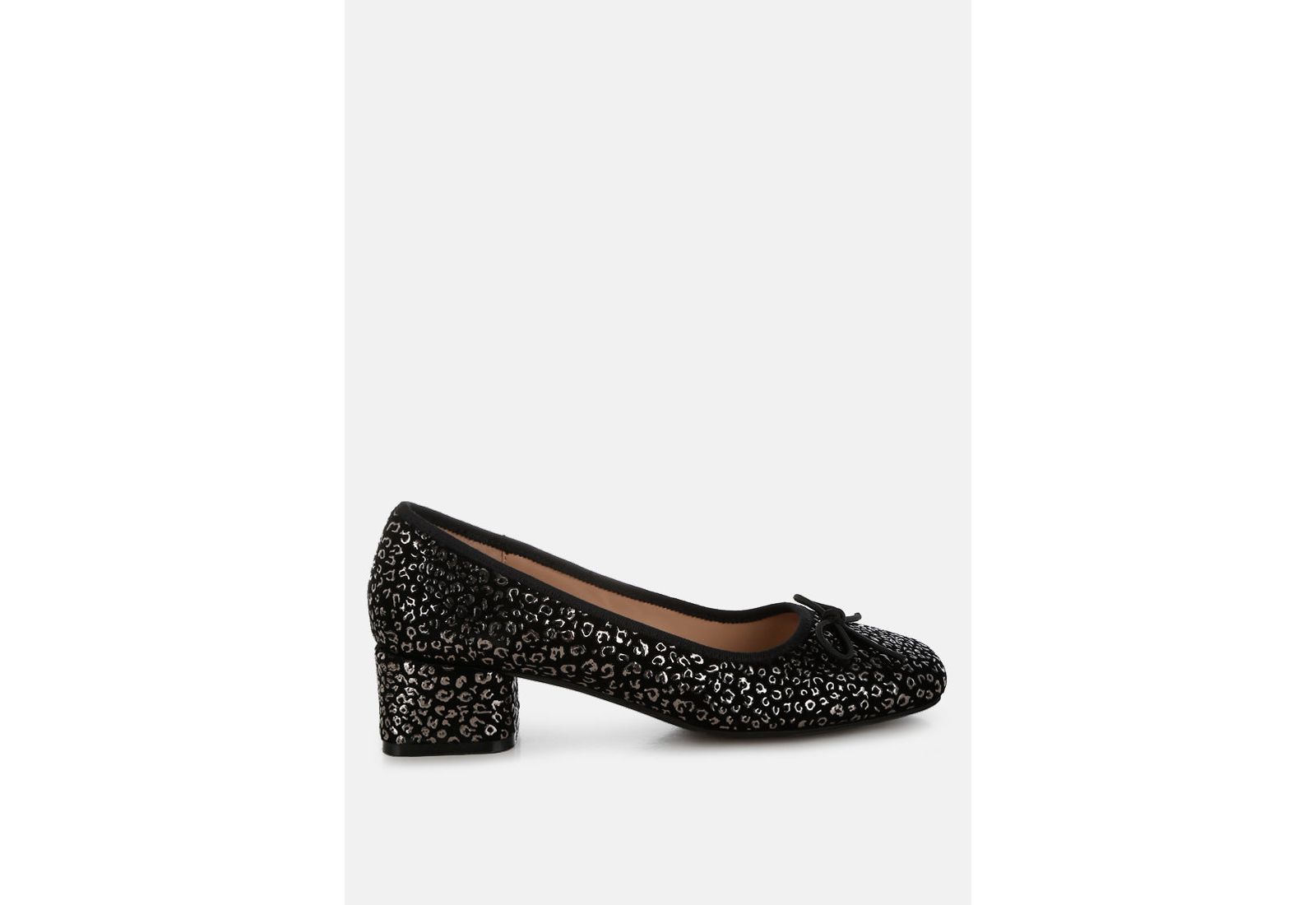 Rag and Co Womens Ningen Leopard Print Block Heel s Ballerinas