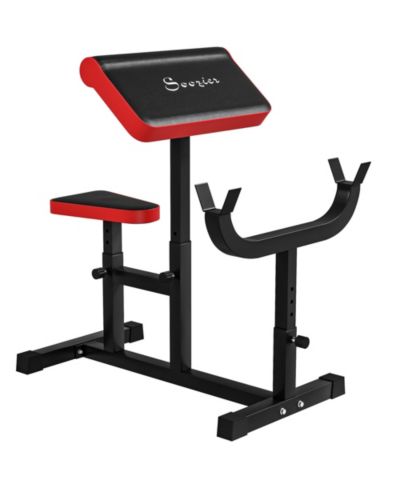 Скамья для сгибания рук Soozier Preacher Curl Bench, регулируемая для домашнего спортзала