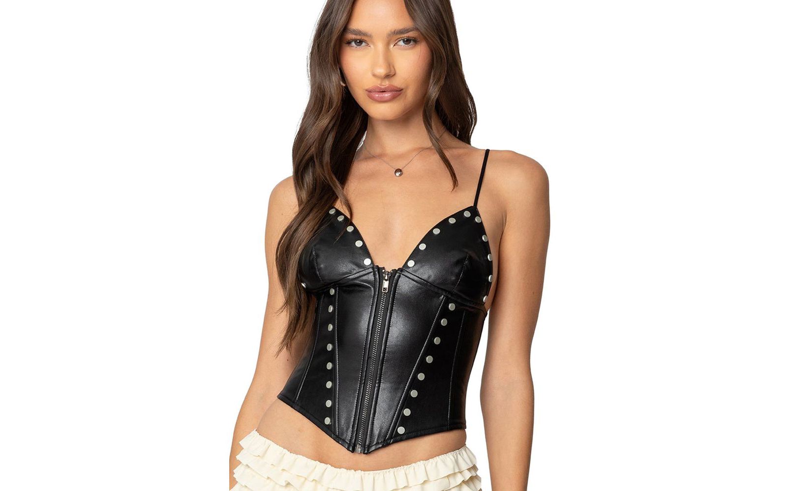 Edikted Women's Studded Faux Leather Corset