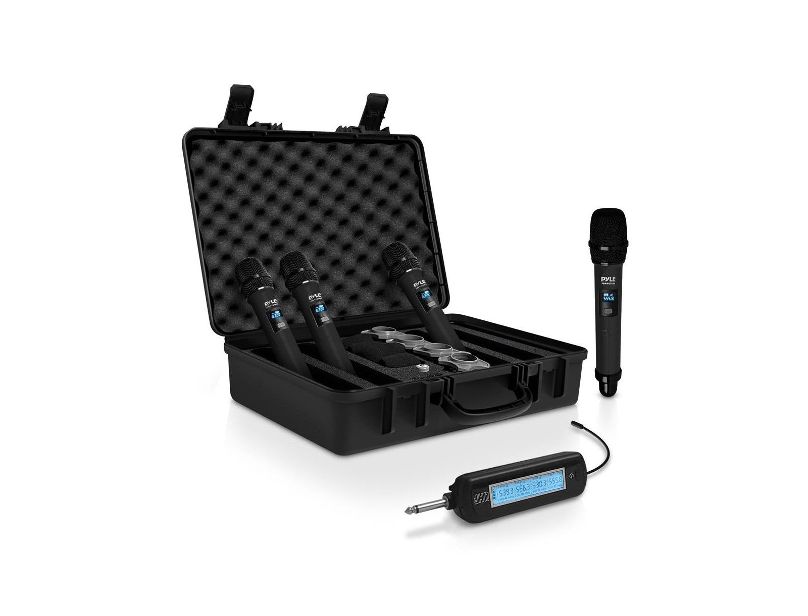 Pyle PDWM224BK UHF Wireless 4-Channel Rack-Mountable Microphone System