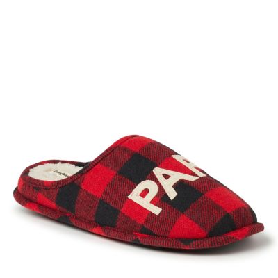 Dearfoams Мужские домашние тапочки-клоги Buffalo Check Papa Bear