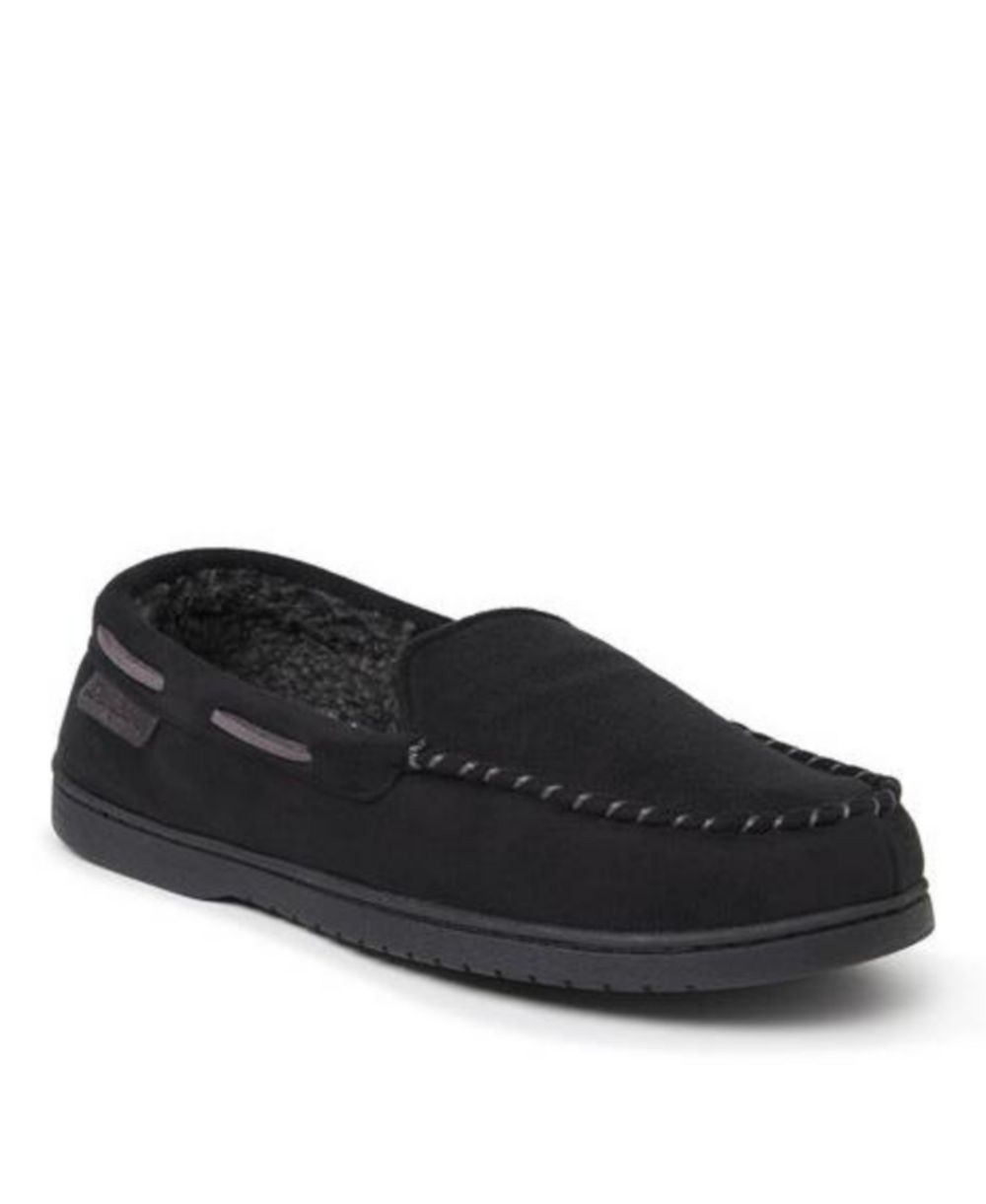 Dearfoams Men's Keaton Microsuede Moccasin House Shoe Slipper