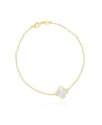 The Lovery Mother of Pearl Single Clover Bracelet