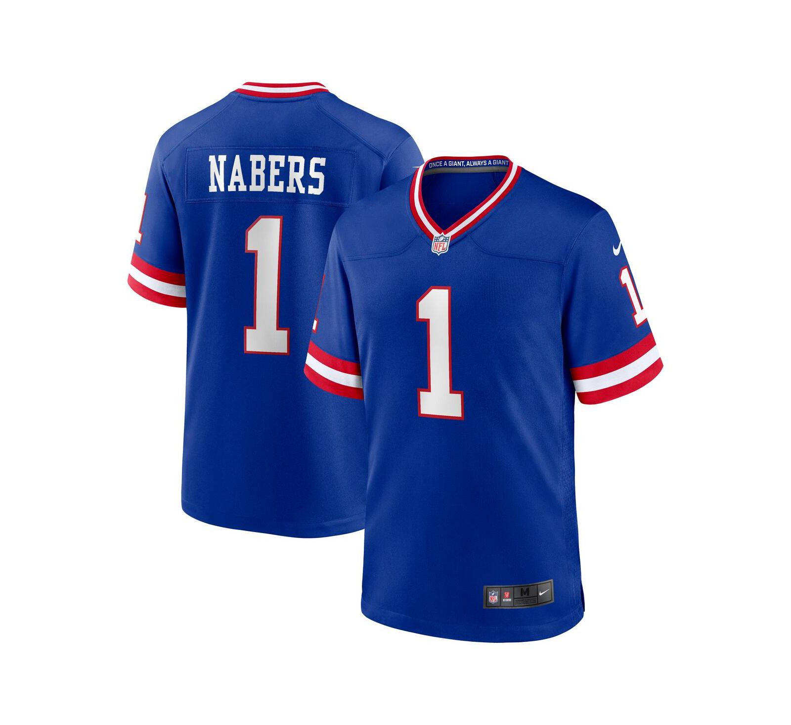 Nike Мужская джерси Malik Nabers Royal New York Giants 2nd Alternate Game