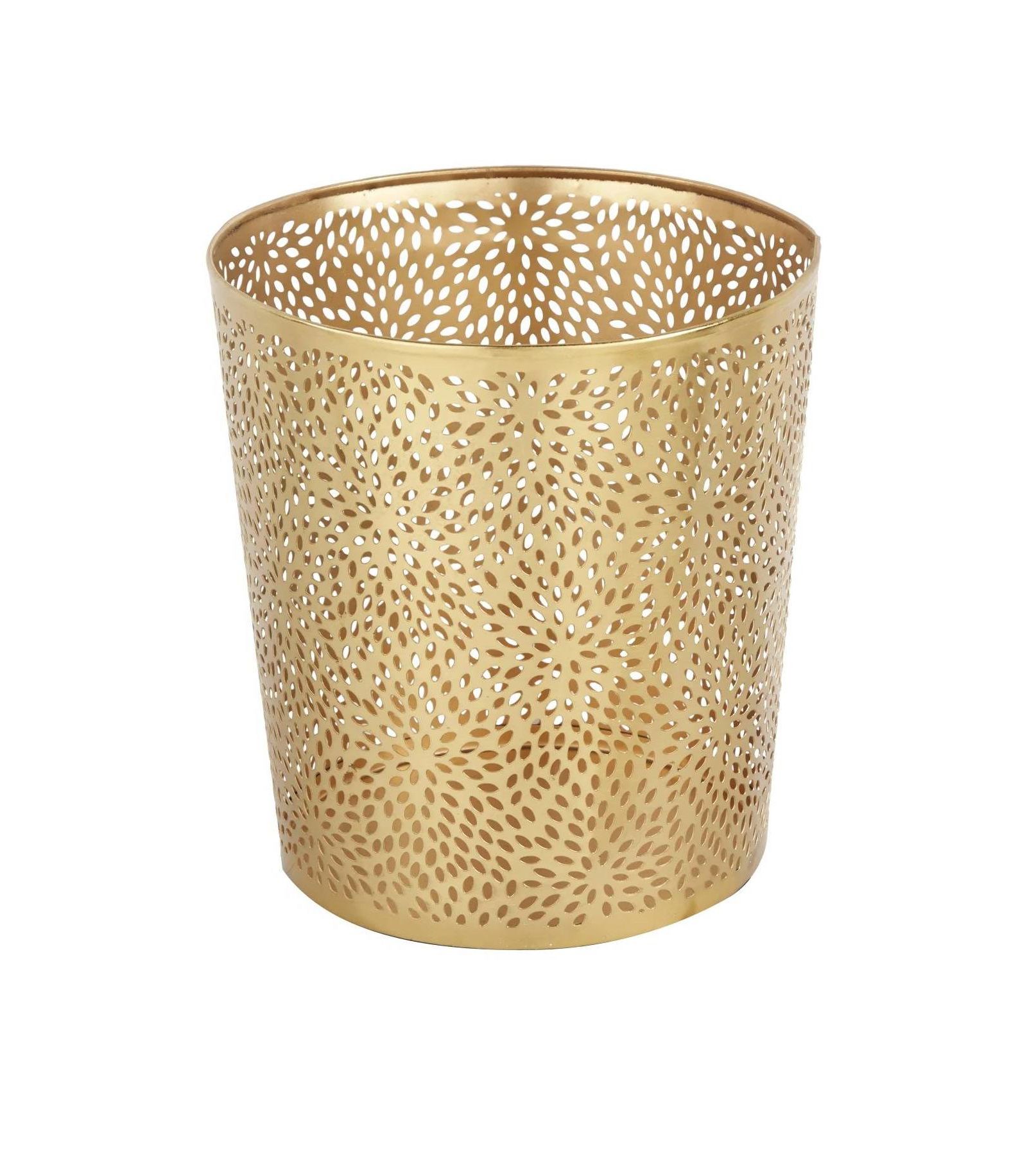Slickblue 1.3 Gallon Round Perforated Copper Metal Waste Basket Trash Can