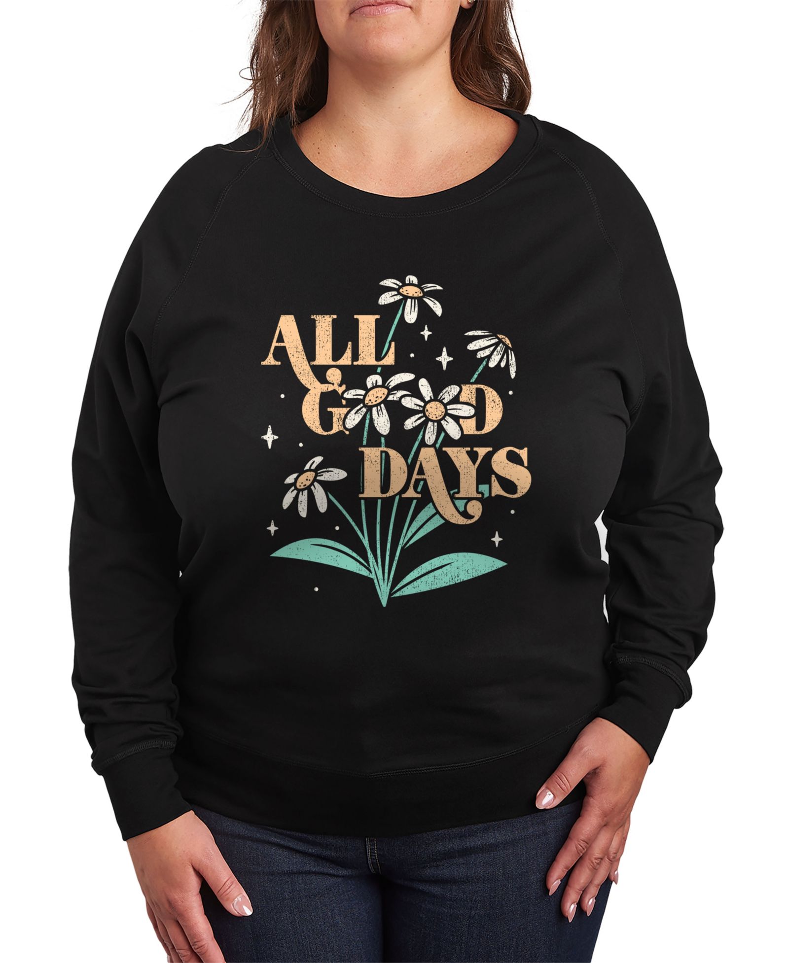 Женский топ Hybrid Apparel Plus Size All Good Days Floral Graphic Crew Neck