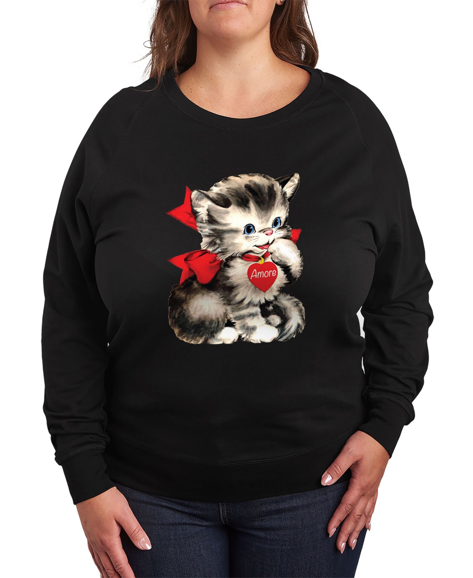 Женский топ Hybrid Apparel Plus Size Amore Valentines Day Graphic Crew Neck