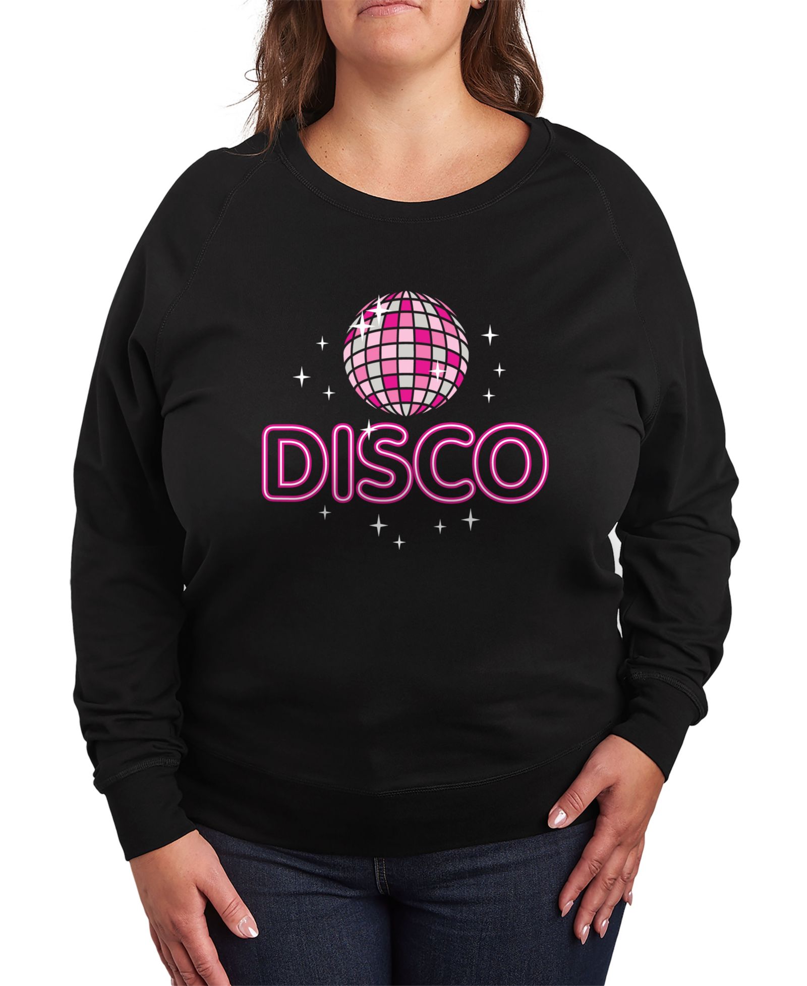 Женский топ Hybrid Apparel Plus Size Disco Ball Graphic Crew Neck