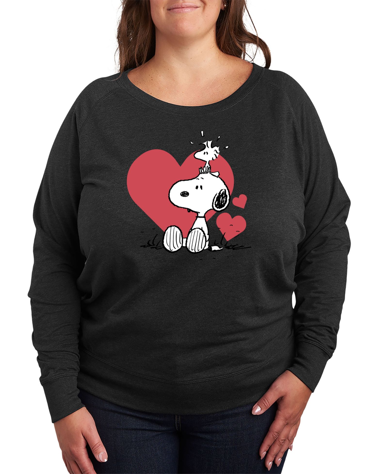 Hybrid Apparel Plus Size топ с графикой Snoopy Peanuts на День святого Валентина