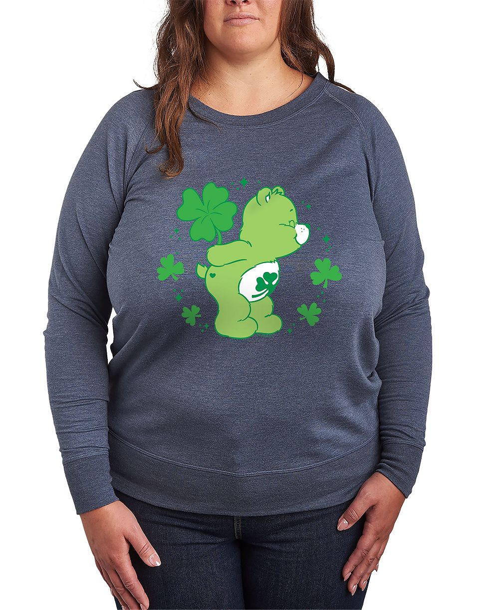 Женский топ Hybrid Apparel Plus Size Care Bears St. Patrick's Day Clover Graphic Crew Neck