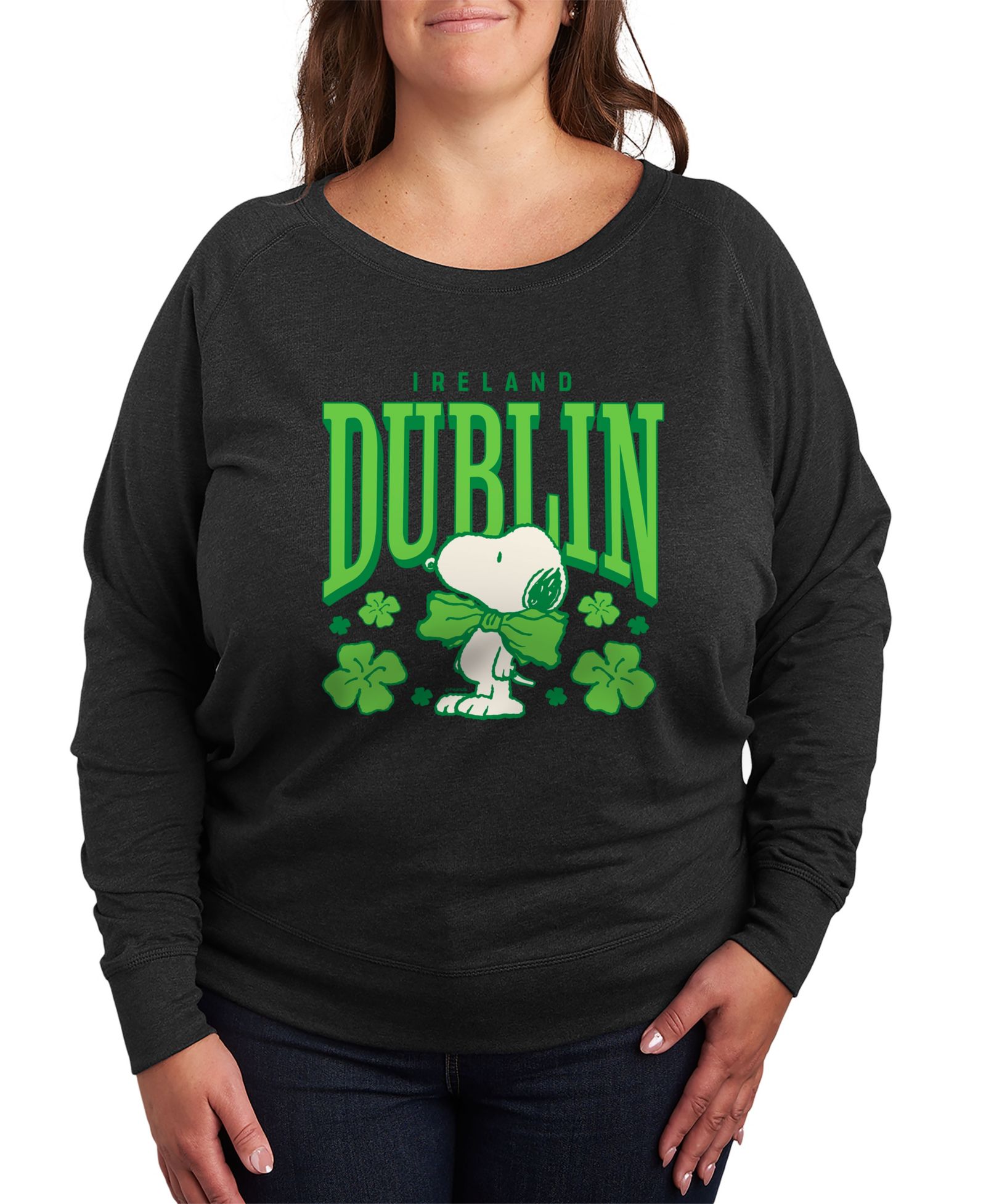 Женский топ Plus Size Hybrid Apparel Peanuts Dublin St Patrick's Day Graphic