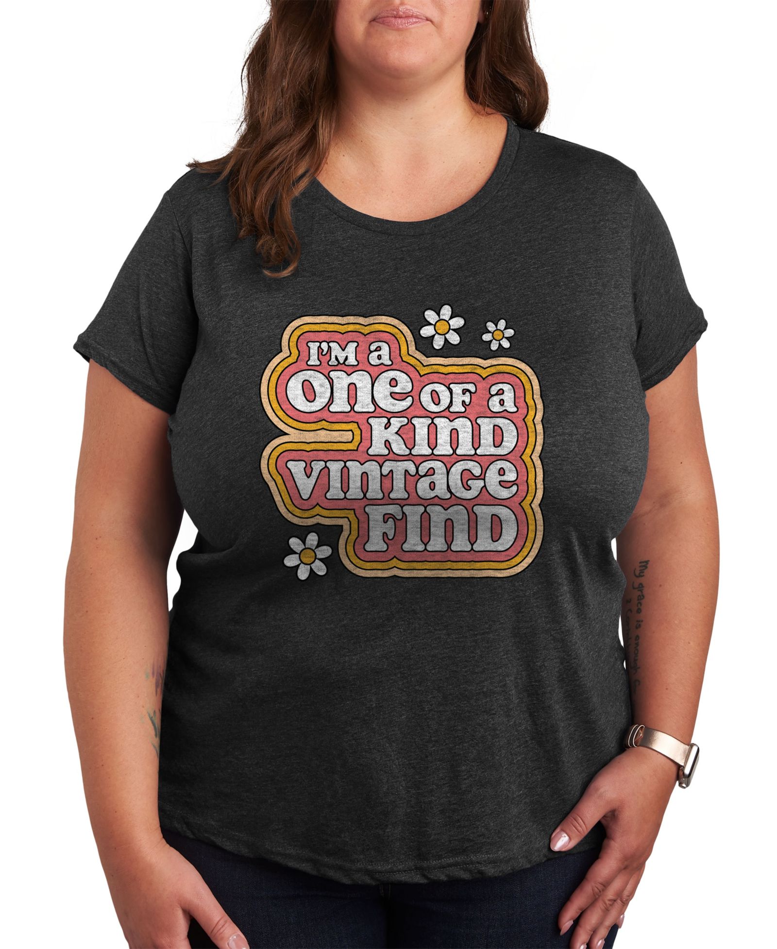 Футболка Hybrid Apparel Plus Size Trendy One of A Kind Graphic Crew Neck