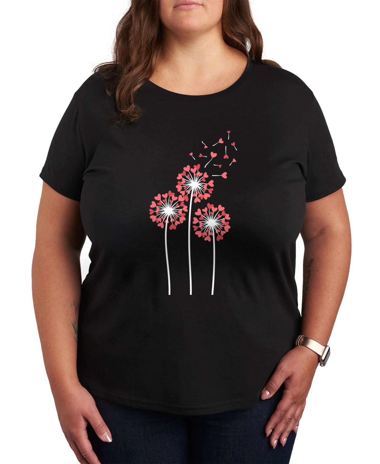 Женская футболка Hybrid Apparel Plus Size с графическим принтом Dandelion Heart