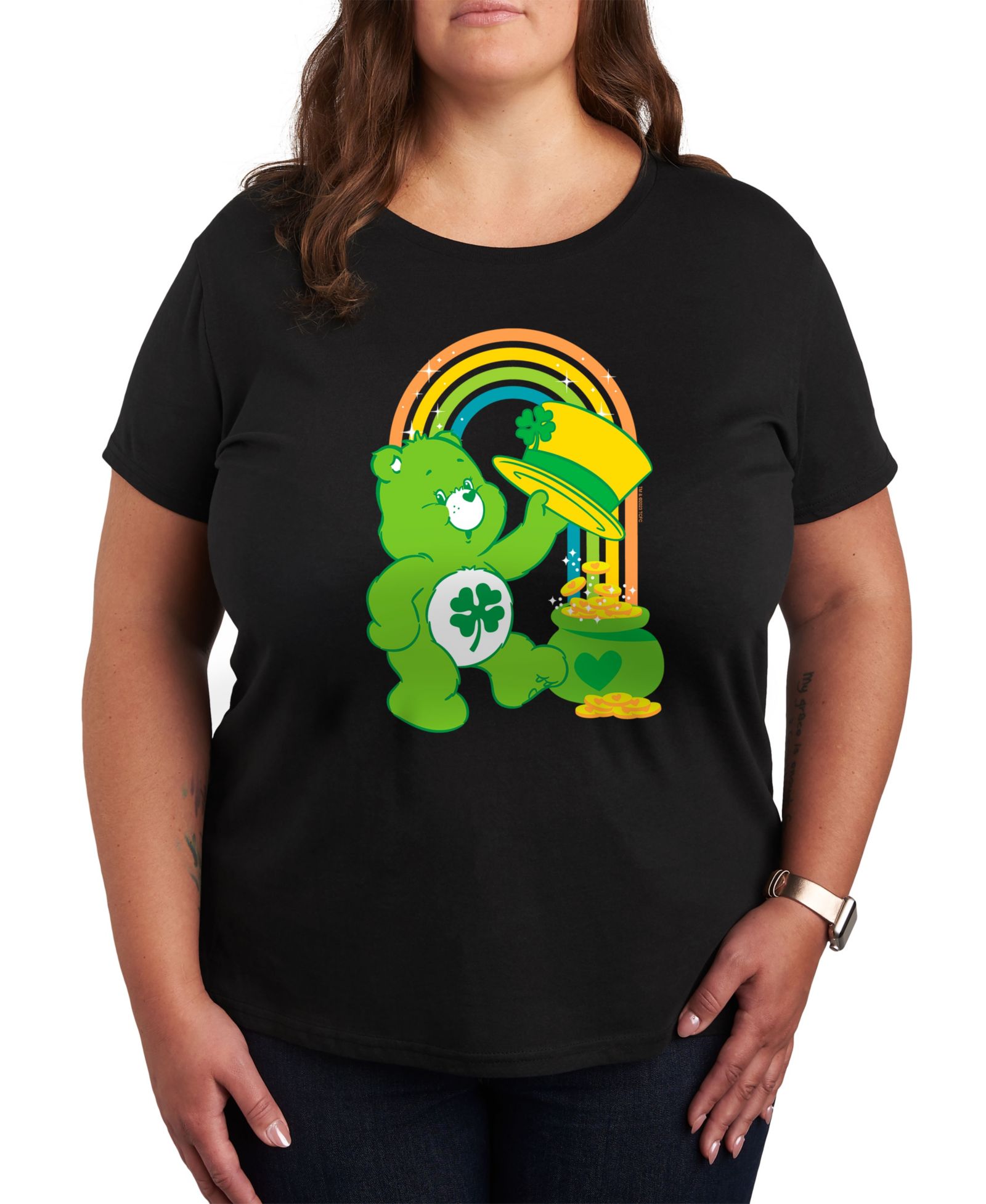 Hybrid Apparel Футболка Plus Size Trendy Care Bears St Patrick's Day Graphic Crew Neck