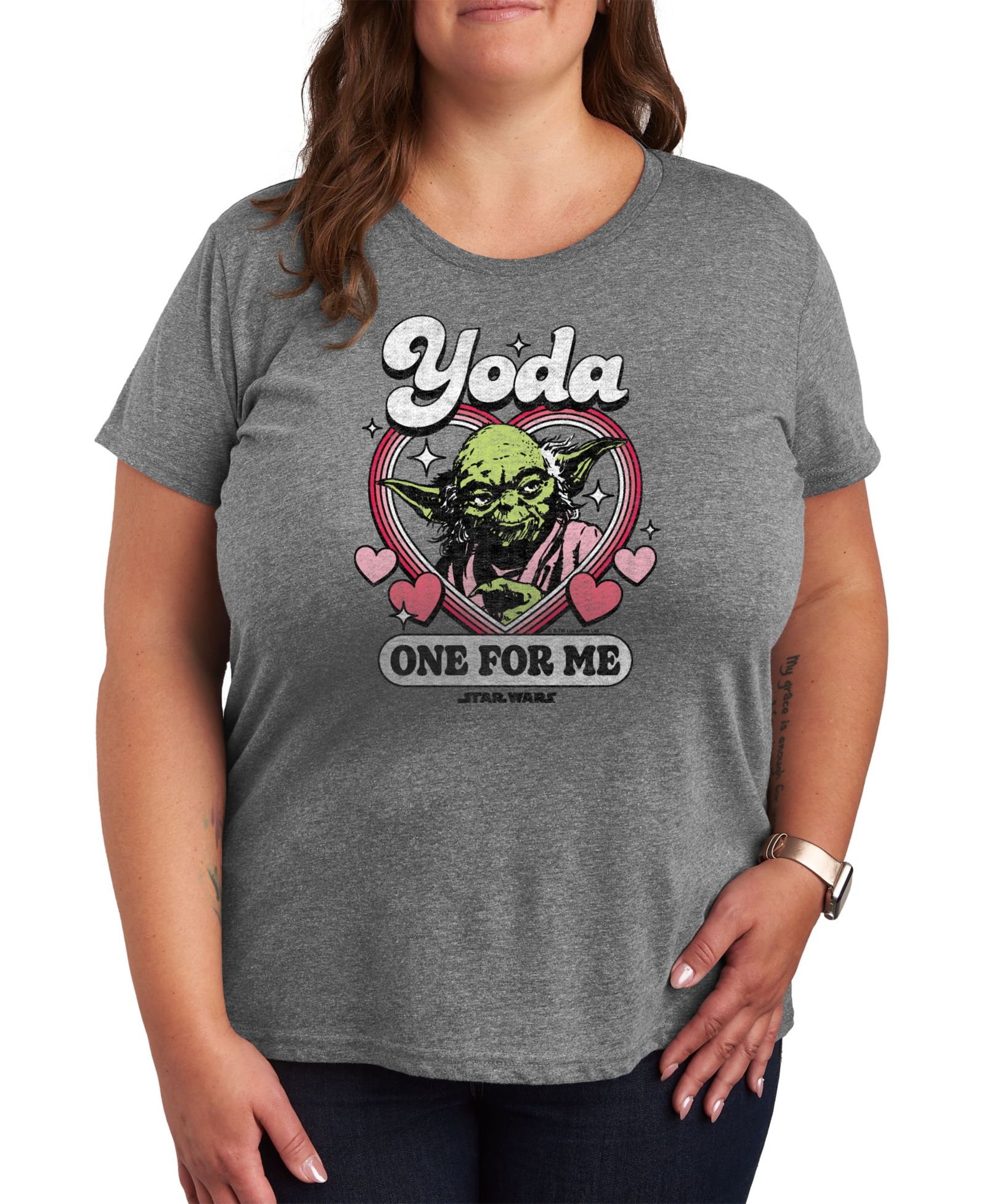 Hybrid Apparel футболка с графическим принтом Star Wars Yoda One For Me, Plus Size