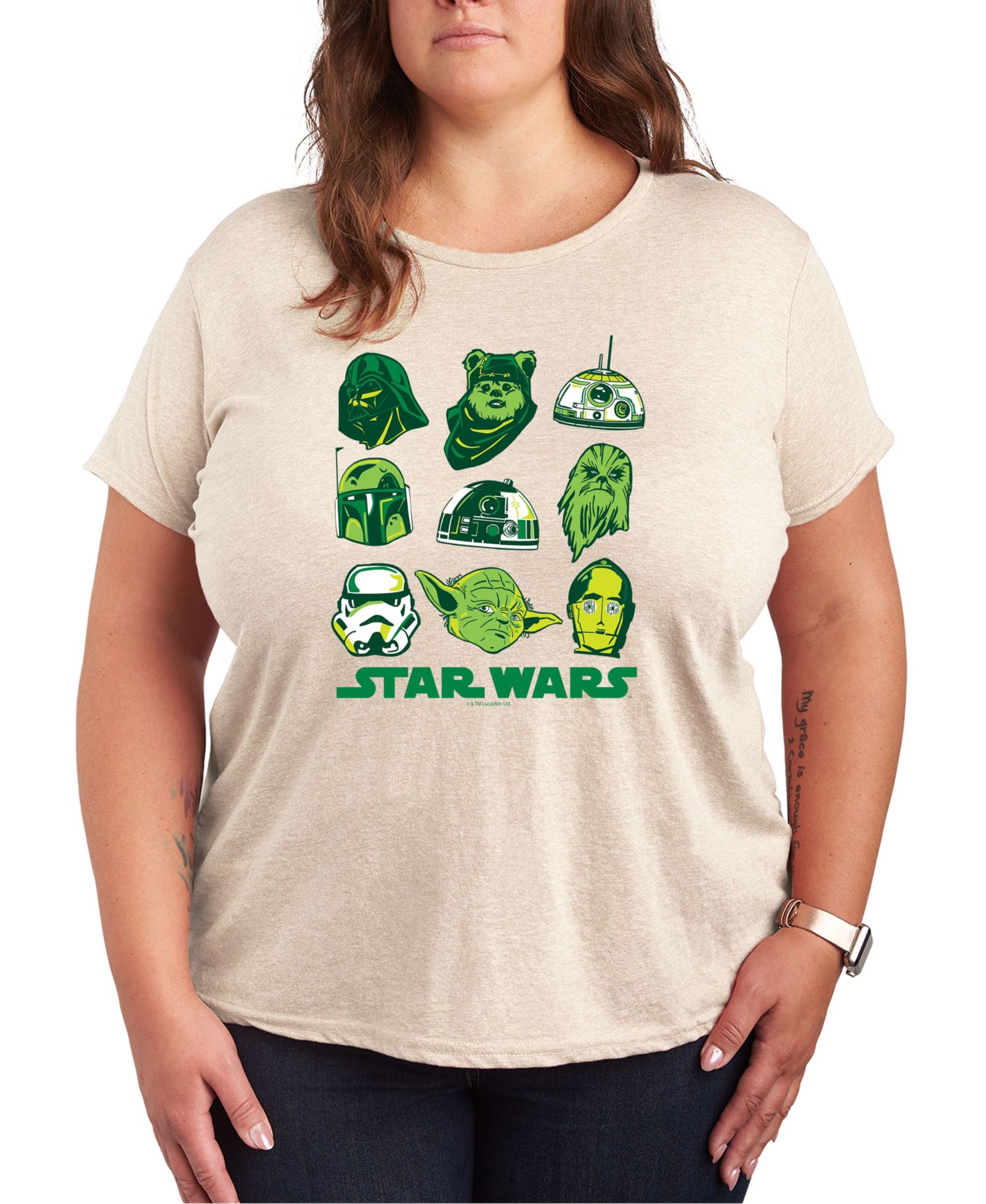 Женская футболка Hybrid Apparel Plus Size Star Wars St Patrick's Day Graphic