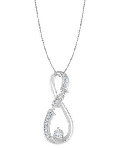 Подвеска Diamond Mom в белом золоте 10k (1/10 ct. t.w.)