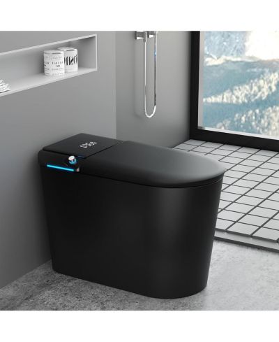 LALAHOO Smart Toilet with Tank Built in, Dual Auto Power Flush, Auto Open & Close, Foot Sensor Operation