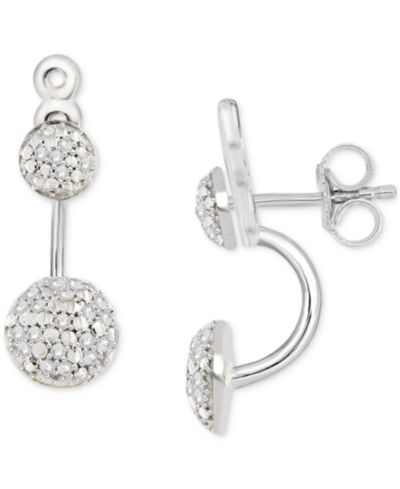 Серьги Diamond Double Cluster с бриллиантами в Sterling Silver