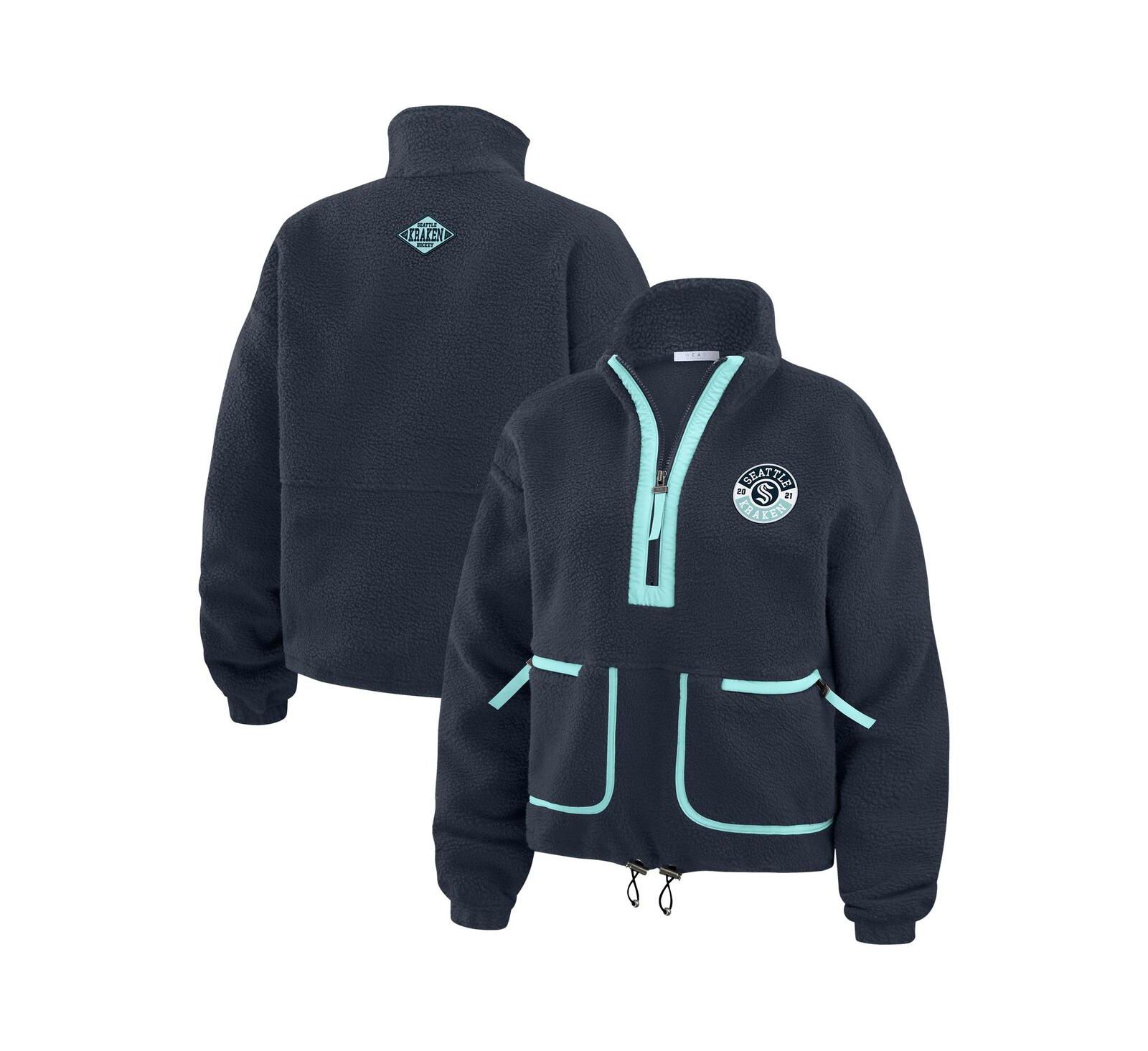 Женская куртка Wear by Erin Andrews Deep Sea Blue Seattle Kraken Polar Fleece Half-Zip
