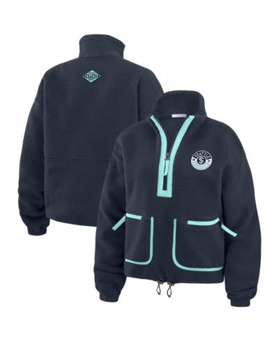Женская куртка Wear by Erin Andrews Deep Sea Blue Seattle Kraken Polar Fleece Half-Zip