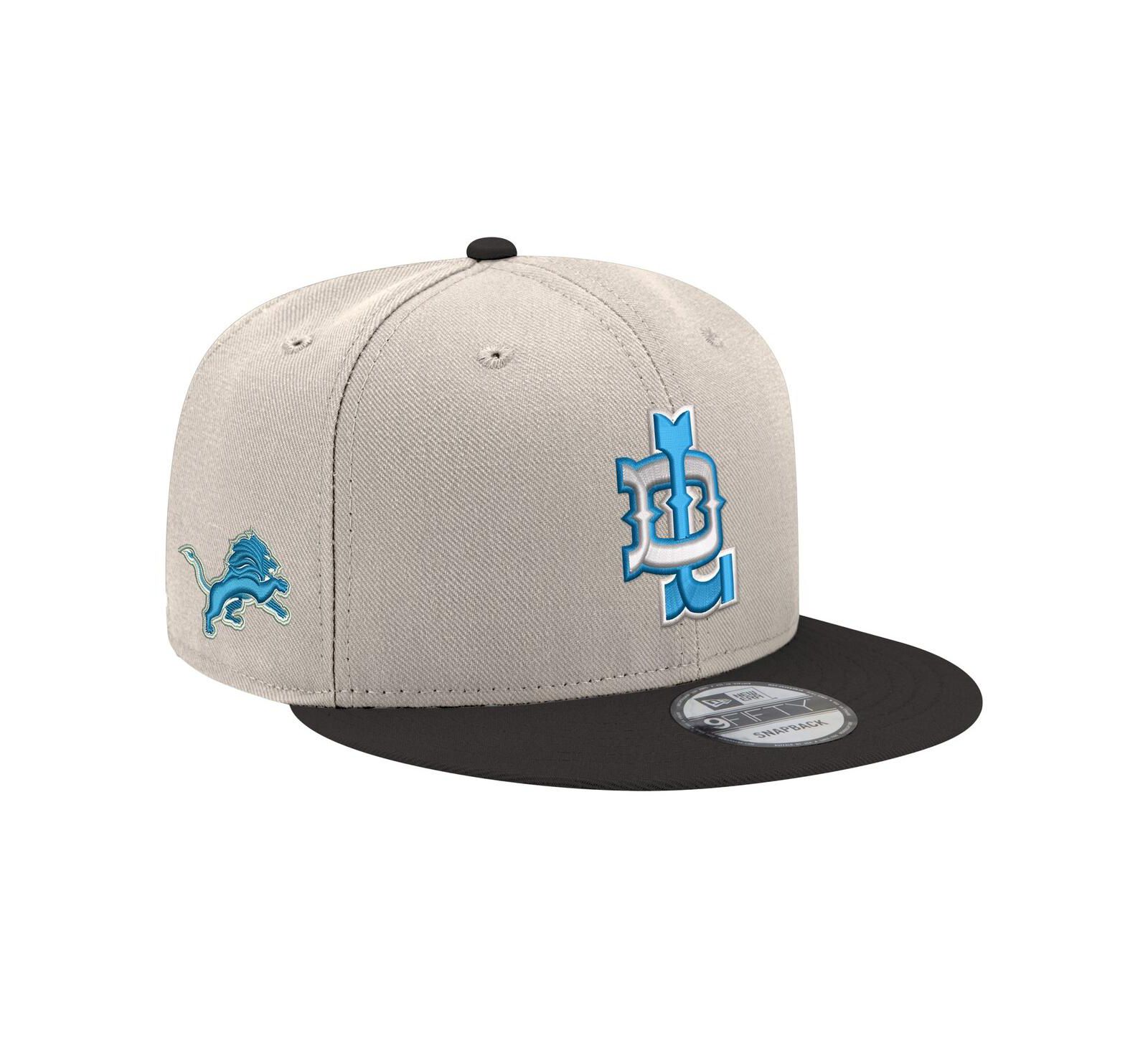 New Era Men's Cream/blue Detroit Lions City Originals 9FIFTY Snapback Hat