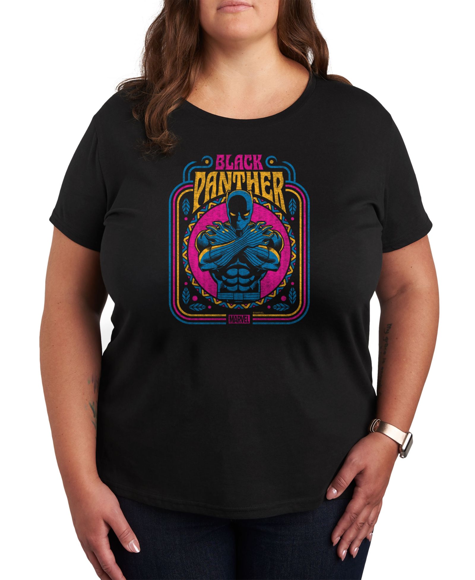 Футболка Hybrid Apparel Plus Size Marvel Black Panther Graphic Crew Neck