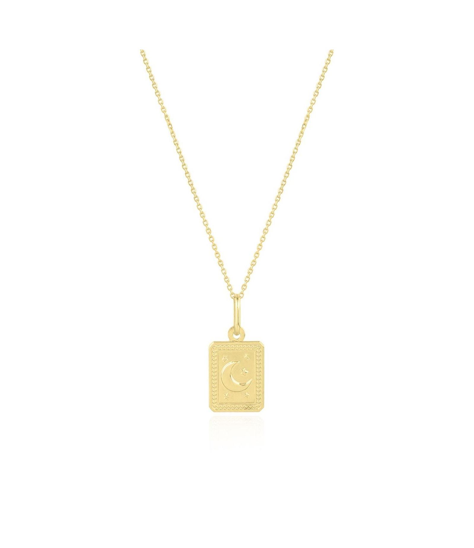 The Lovery Gold Moon Tag Necklace 14K Gold