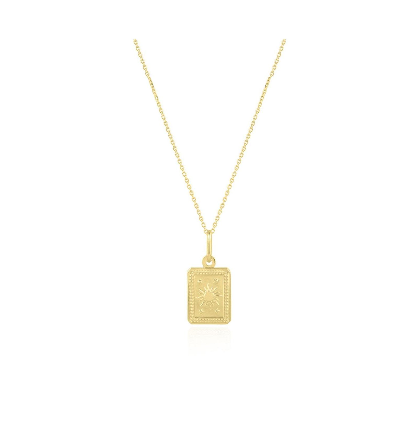 The Lovery Gold Sun Tag Necklace 14K Gold