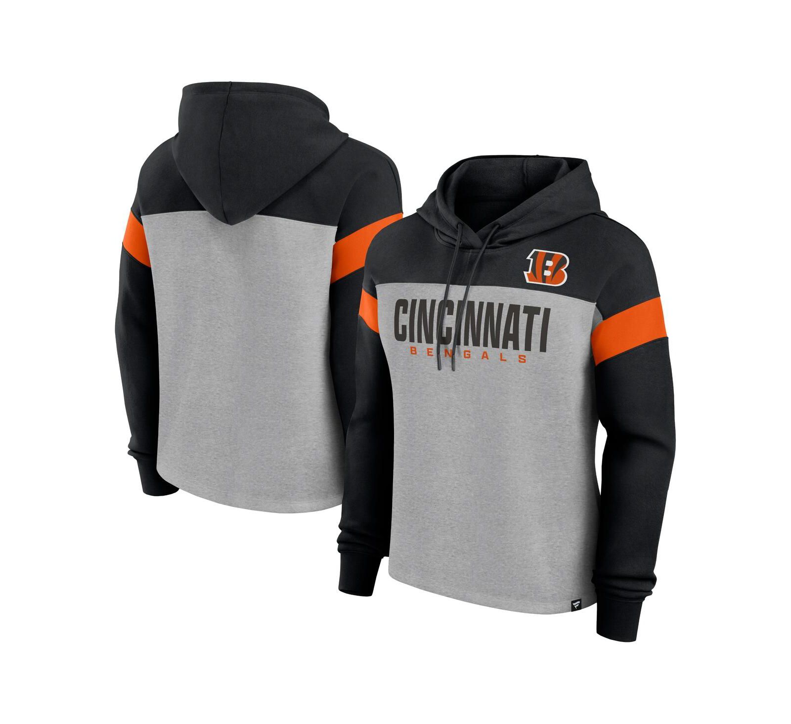 Женская толстовка Fanatics Heather Gray/Black Cincinnati Bengals Bold Play Call