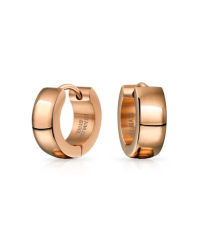 Серьги-кольца Bling Jewelry Timeless Huggie из полированной розовой стали