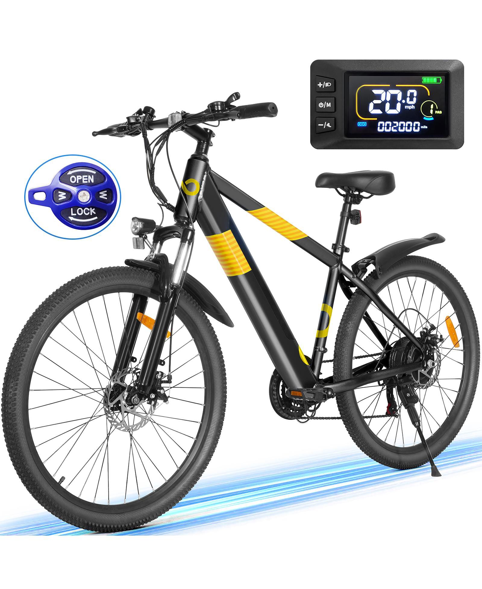 Электровелосипед Gyroor 550W 26" горный для взрослых, 48V со встроенным съемным аккумулятором, до 50 миль, городской велосипед Shimano 21 Speed для мужчин и женщин